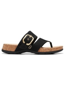 Clarks Skórzane japonki "Reileigh Park" w kolorze czarnym rozmiar: 36