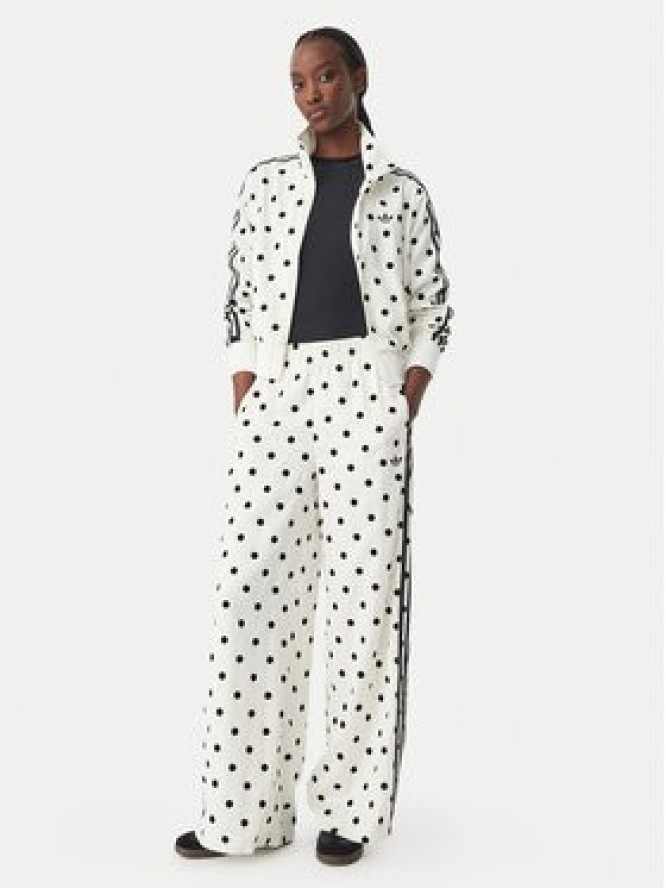adidas Bluza Satin Polka Dots Tt Track Top KV1165 Kremowy Regular Fit