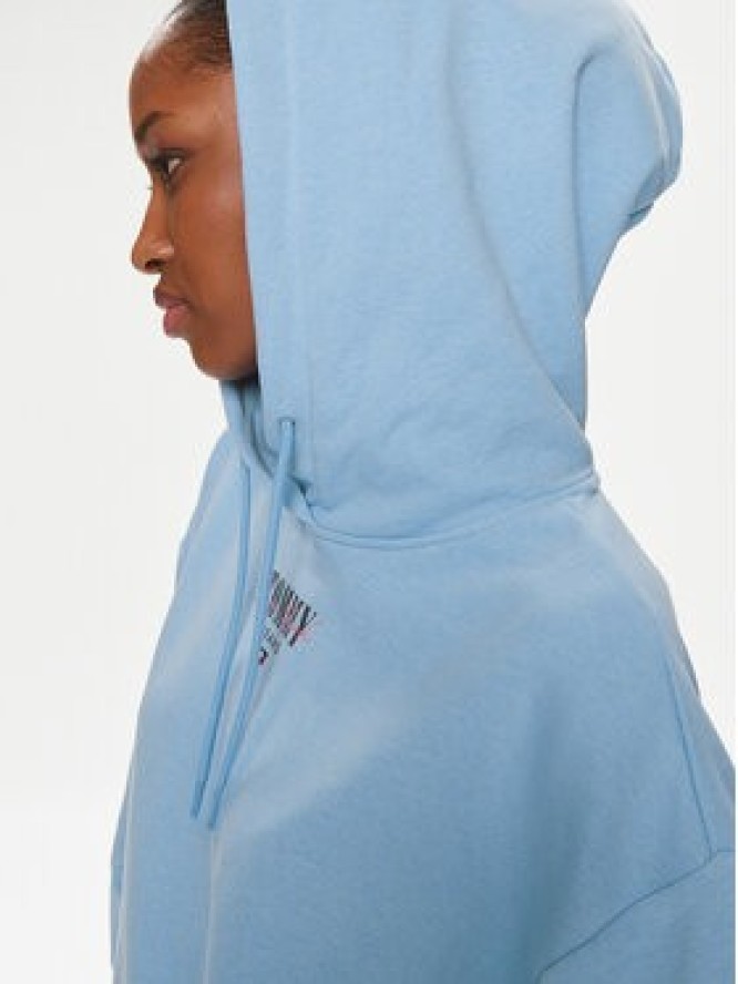 Tommy Jeans Bluza Essential Logo DW0DW17797 Błękitny Relaxed Fit