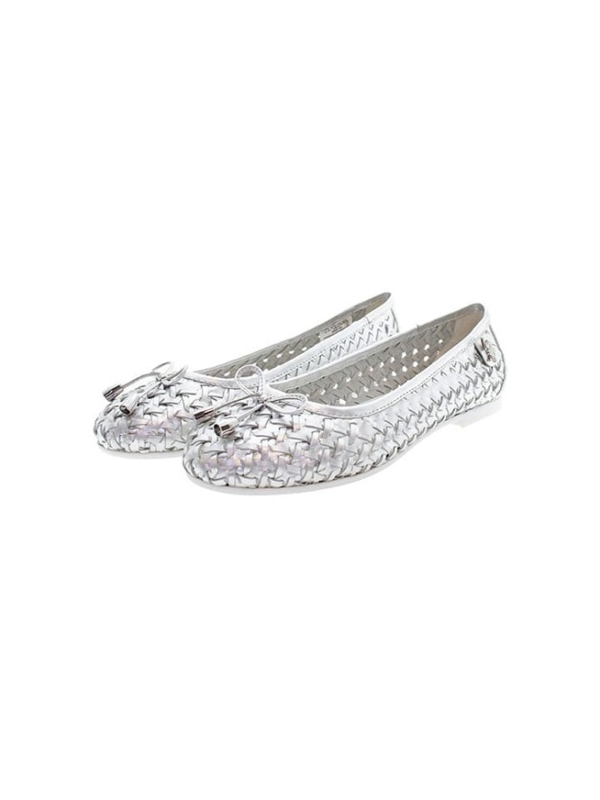 U.S. Polo Assn. Skórzane baleriny w kolorze srebrnym rozmiar: 36