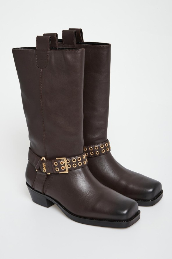 Kozaki damskie skórzane biker LIU JO