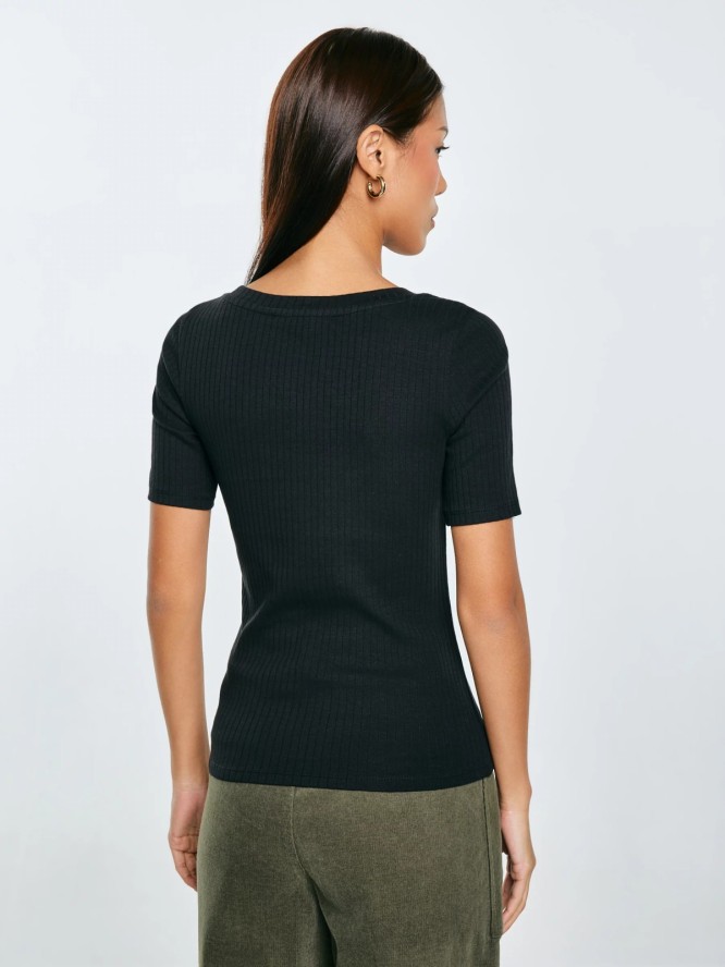 Koszulka damska w prążek czarna Asterca 906