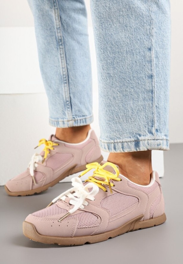 Różowe Sneakersy z Podwójnymi Sznurówkami Terfitra