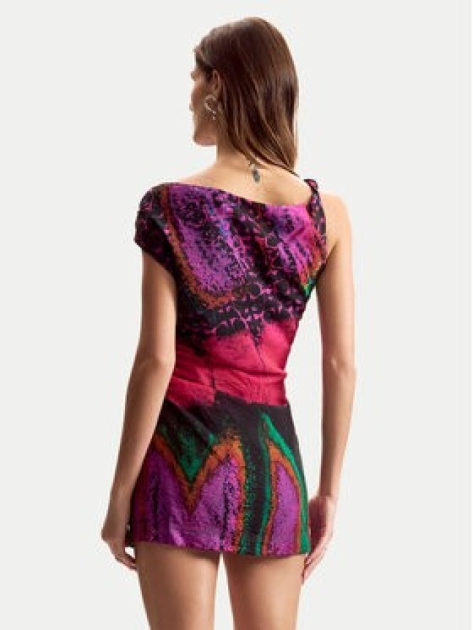 Desigual Sukienka letnia Beattl Lacroix 26SWVW59 Kolorowy Regular Fit