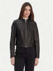 HUGO Kurtka skórzana Lasari 50555743 Czarny Regular Fit