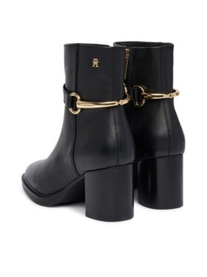 Tommy Hilfiger Botki TH Stud Heel Riding Ankle Boot FW0FW09552 Czarny