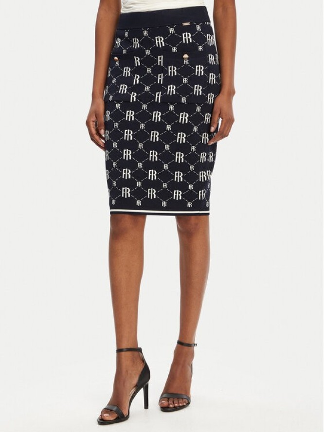 Fracomina Spódnica ołówkowa FR25WG4009K414F8 Granatowy Slim Fit