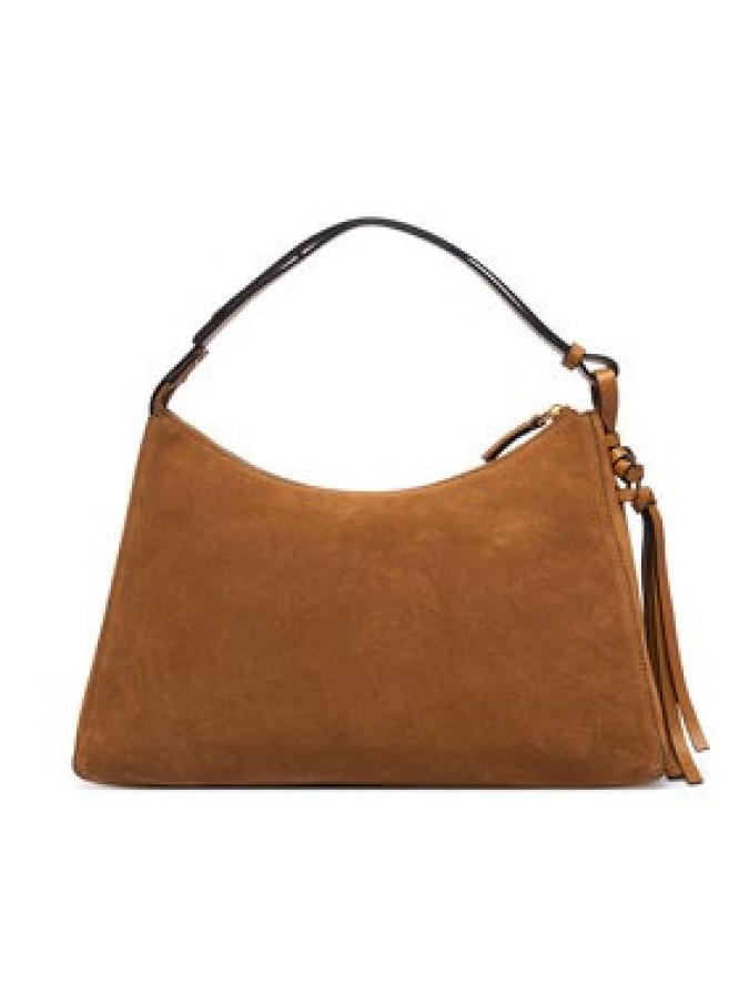 Tommy Hilfiger Torebka Th Statement Shoulder Bag Suede AW0AW18824 Brązowy