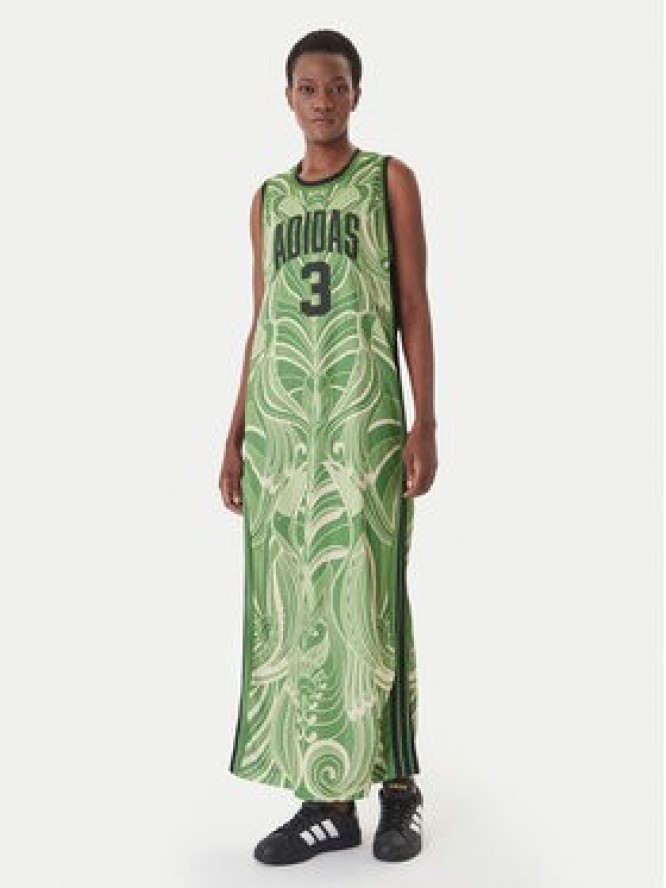 adidas Sukienka codzienna Farm Rio Premium KD4620 Zielony Slim Fit