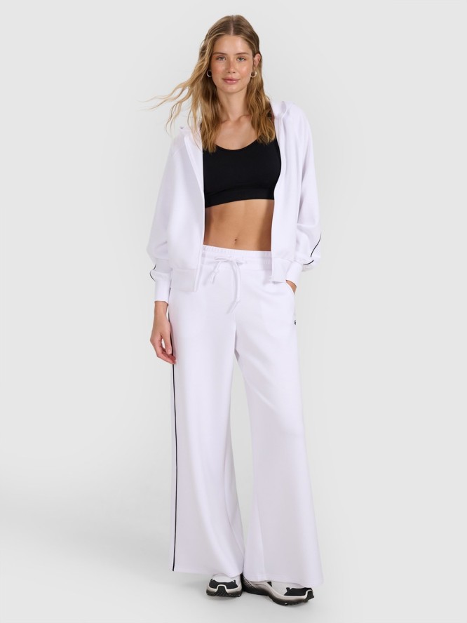 4F Spodnie dresowe z wiskozą damskie - białe S