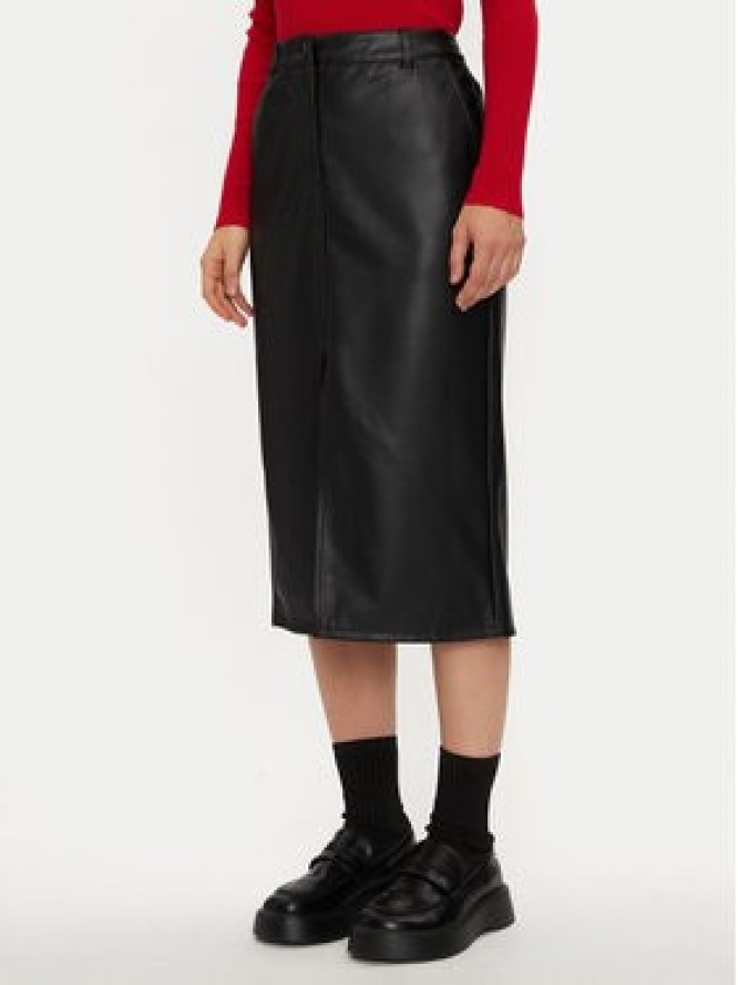 JDY Spódnica z imitacji skóry Alexa 15330385 Czarny Slim Fit