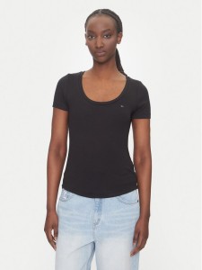 Tommy Jeans T-Shirt Essential DW0DW20916 Czarny Regular Fit