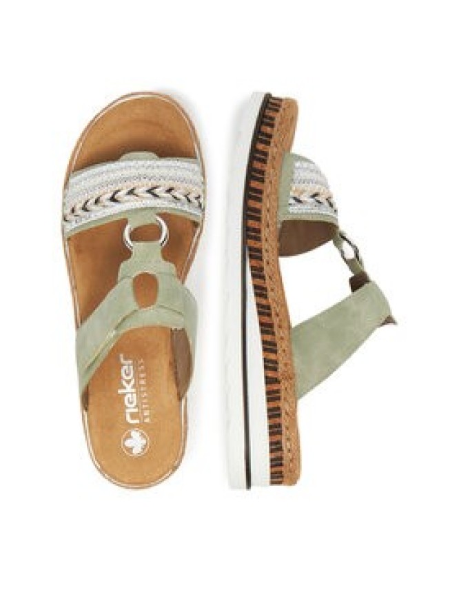 Rieker Klapki V79M6-52 Zielony