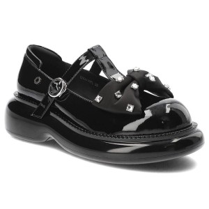 Czarne Półbuty Tuffoni Stylowe Obuwie Damskie