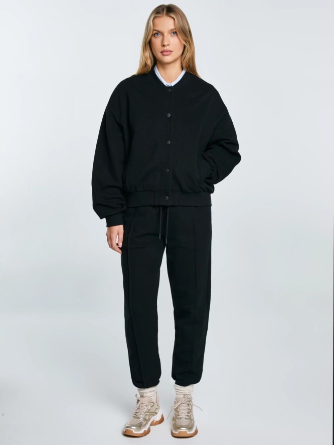 Bluza damska bomber czarna Pixelina 906