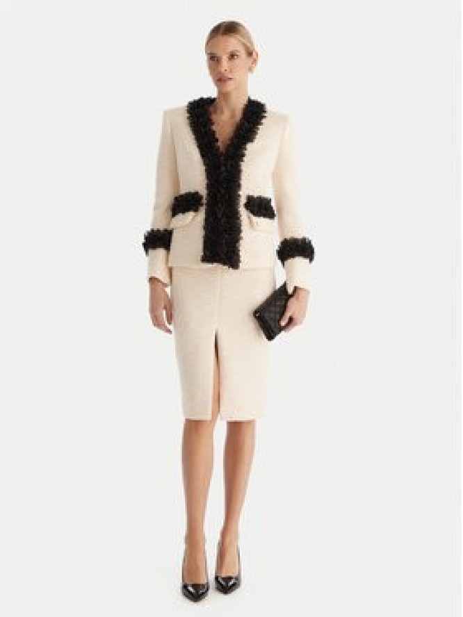 Babylon Spódnica midi S00601 Écru Regular Fit