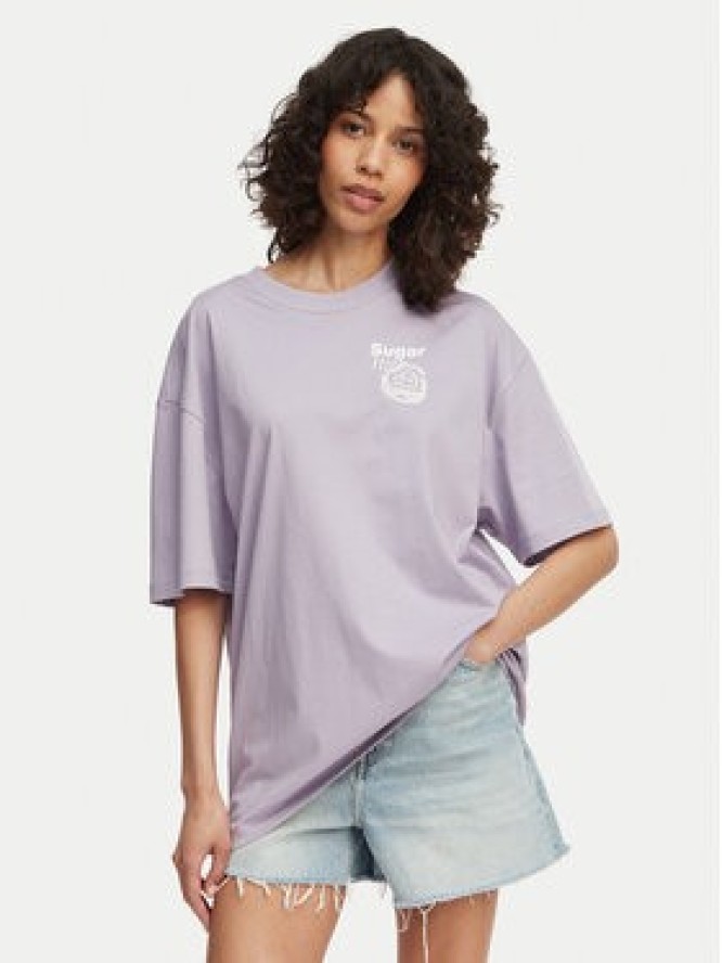 HUGO T-Shirt Tee 50560772 Fioletowy Oversize