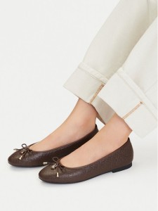Tommy Hilfiger Baleriny Th Charm Monogram Ballerina FW0FW09683 Brązowy