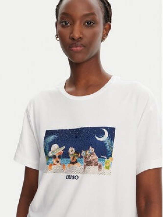 Liu Jo T-Shirt WA5260 JS003 M9445 Biały Regular Fit
