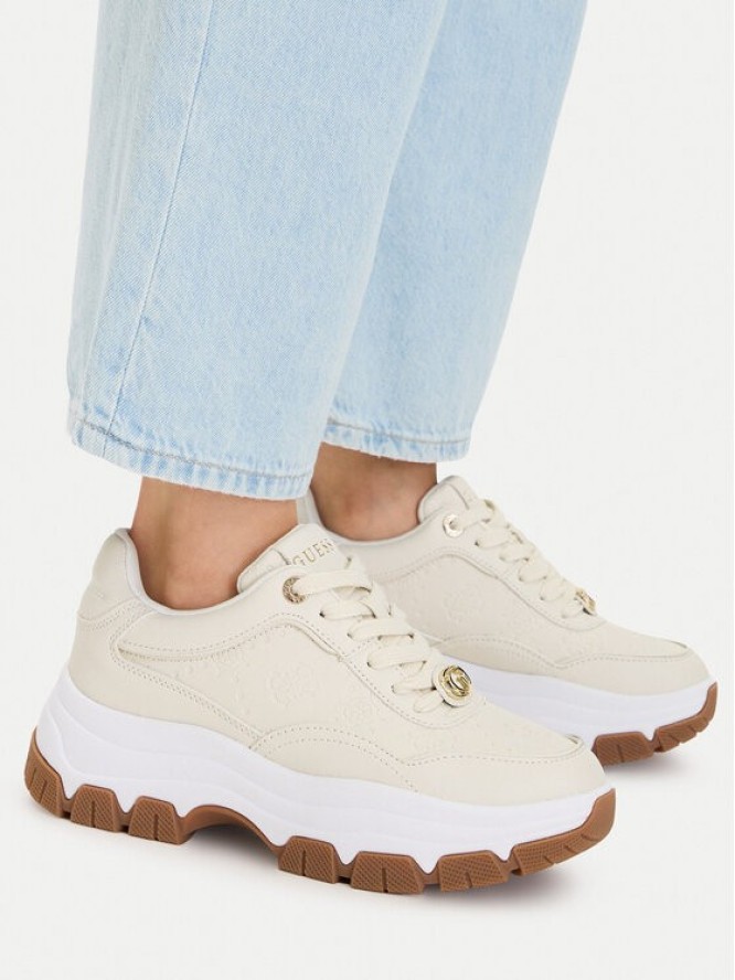 Guess Sneakersy FLFBRT PEL12 Écru