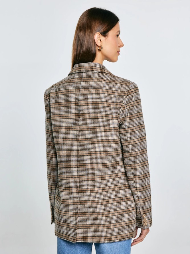 Marynarka damska z dodatkiem wełny w kratę Stilla 000