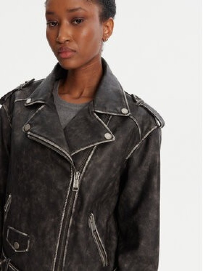 Guess Kurtka z imitacji skóry W5YL04 WHDI0 Szary Regular Fit