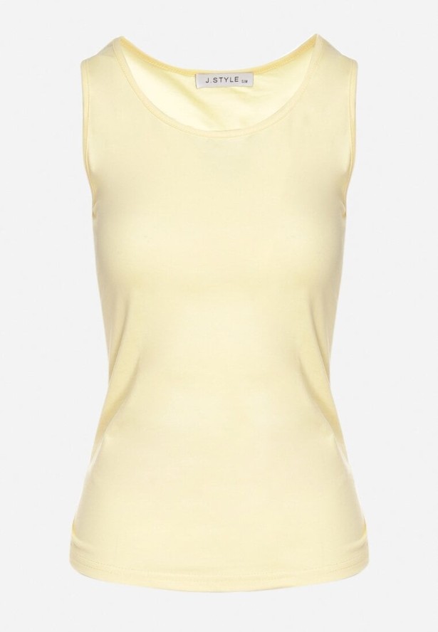Żółty Top Bawełniany o Klasycznym Fasonie Emitiella
