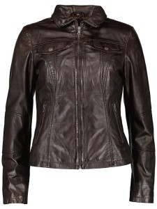 7eleven Skórzana kurtka "Peru" w kolorze ciemnobrązowym rozmiar: 40