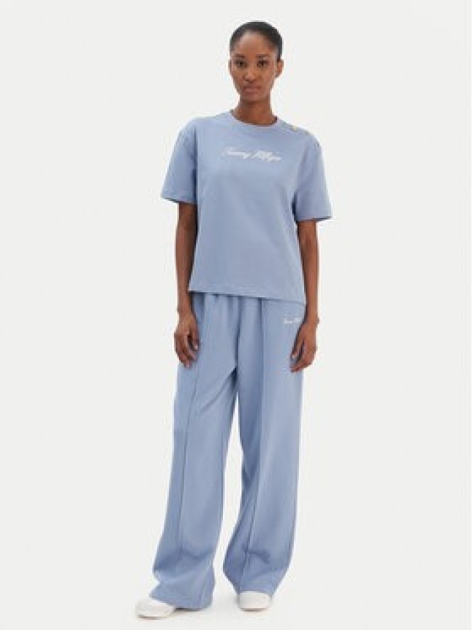 Tommy Hilfiger T-Shirt Script WW0WW47819 Niebieski Regular Fit