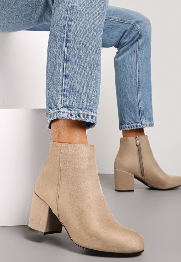 Beżowe Botki Sleekness