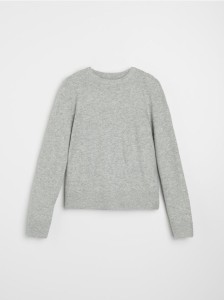 Klasyczny sweter z domieszką wełny - szary