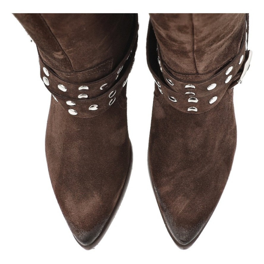 Brązowe Kozaki Karino Stylowe Kowbojki Damskie