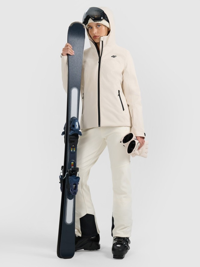 4F Kurtka narciarska membrana 5000 damska - beżowa XS