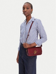 Tommy Hilfiger Torebka Th Script Flap Crossover AW0AW18399 Bordowy