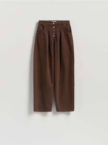 Jeansy barrel z zakładkami - dark grey jeans