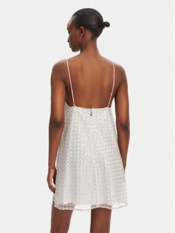 ROTATE Sukienka koktajlowa 113710800 Beżowy Slim Fit