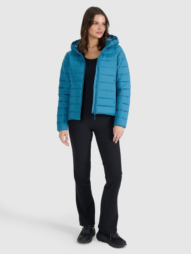 4F Kurtka puchowa z wypełnieniem syntetycznym damska - turkusowa XS