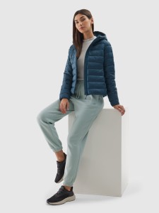 4F Kurtka puchowa z wypełnieniem z recyklingu damska - morska XS