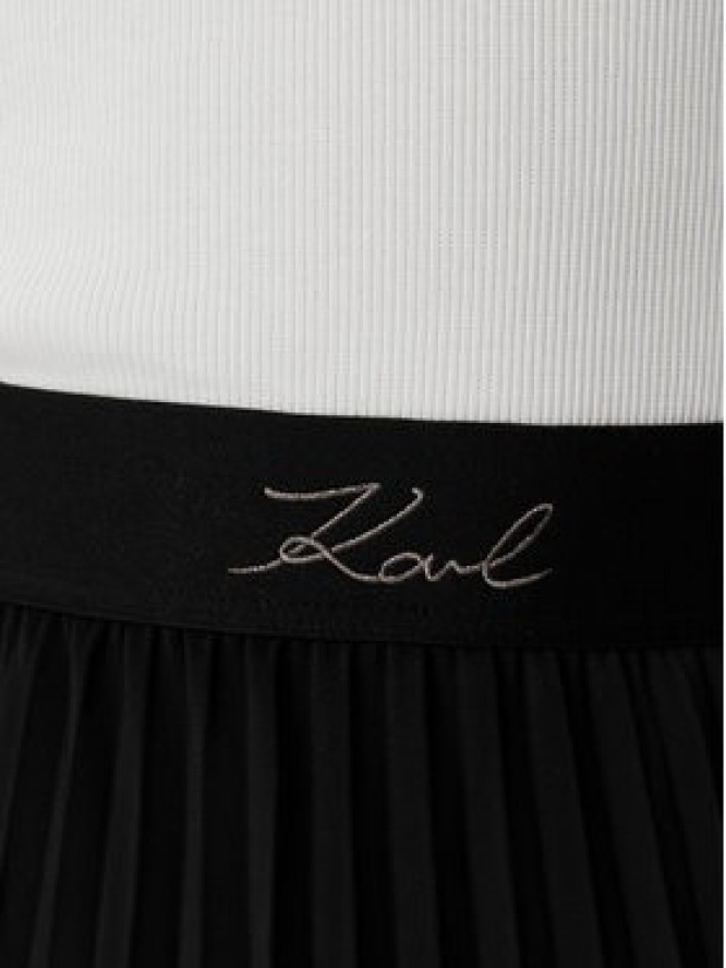KARL LAGERFELD Spódnica plisowana B2W12003 Czarny Regular Fit