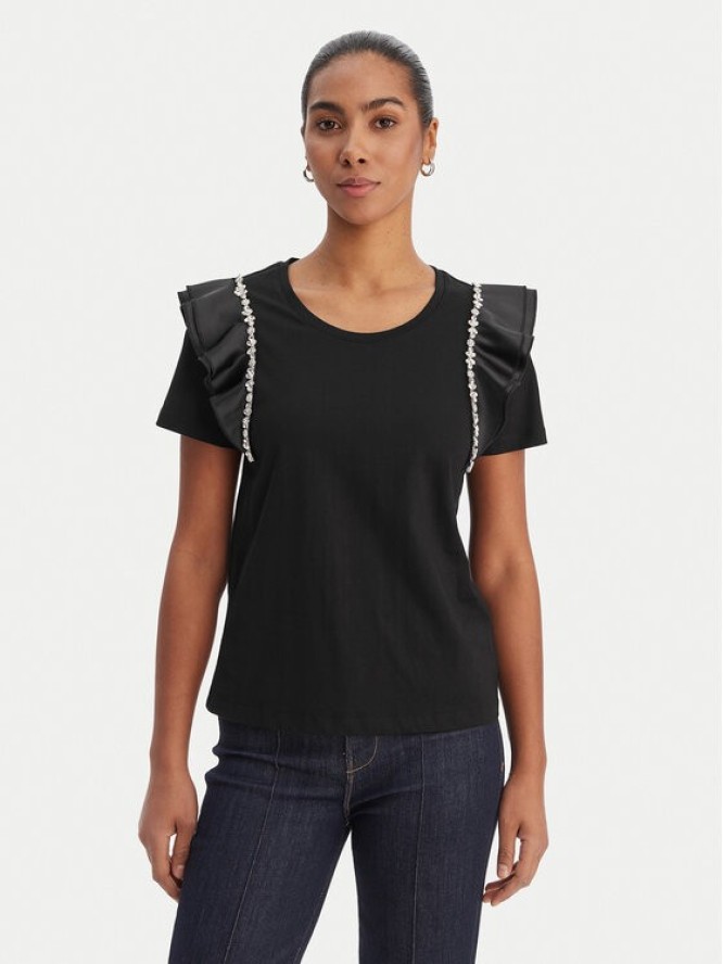 Fracomina Bluzka FR26ST3039J40001 Czarny Regular Fit