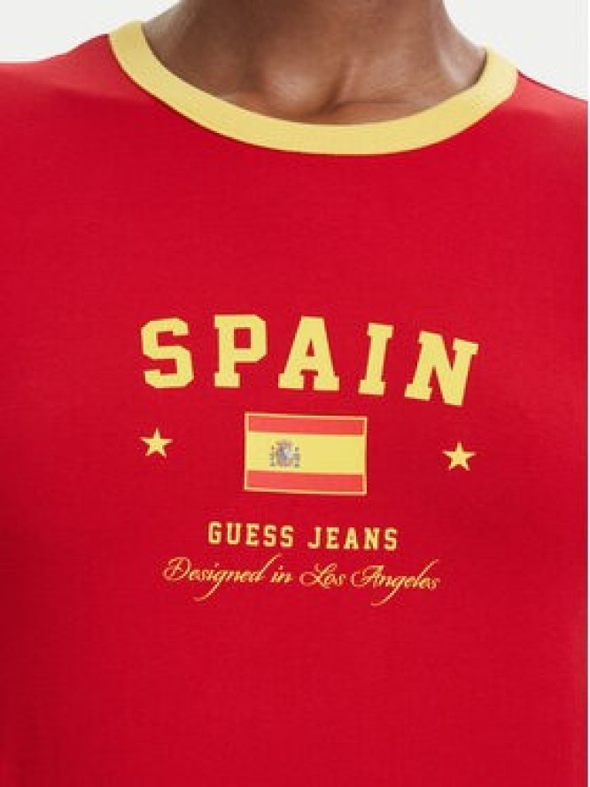 Guess Jeans T-Shirt W6YI16 K3995 Czerwony Slim Fit