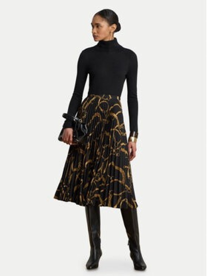 LAUREN RALPH LAUREN Spódnica plisowana 200P14015001 Czarny A-Line Fit