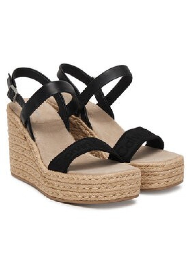 Calvin Klein Espadryle Wedge Espad 70 Webbing Lth HW0HW02901 Czarny