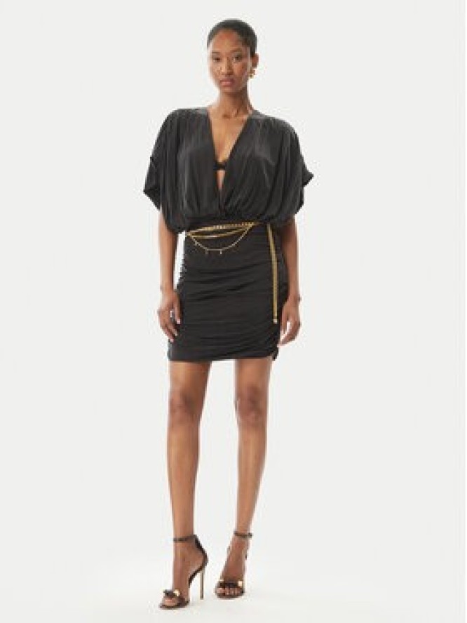 Elisabetta Franchi Sukienka koktajlowa AB-765-51E2 Czarny Regular Fit