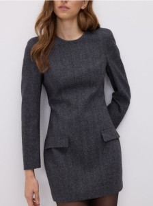 Sukienka z wiskozy - ciemnoszary