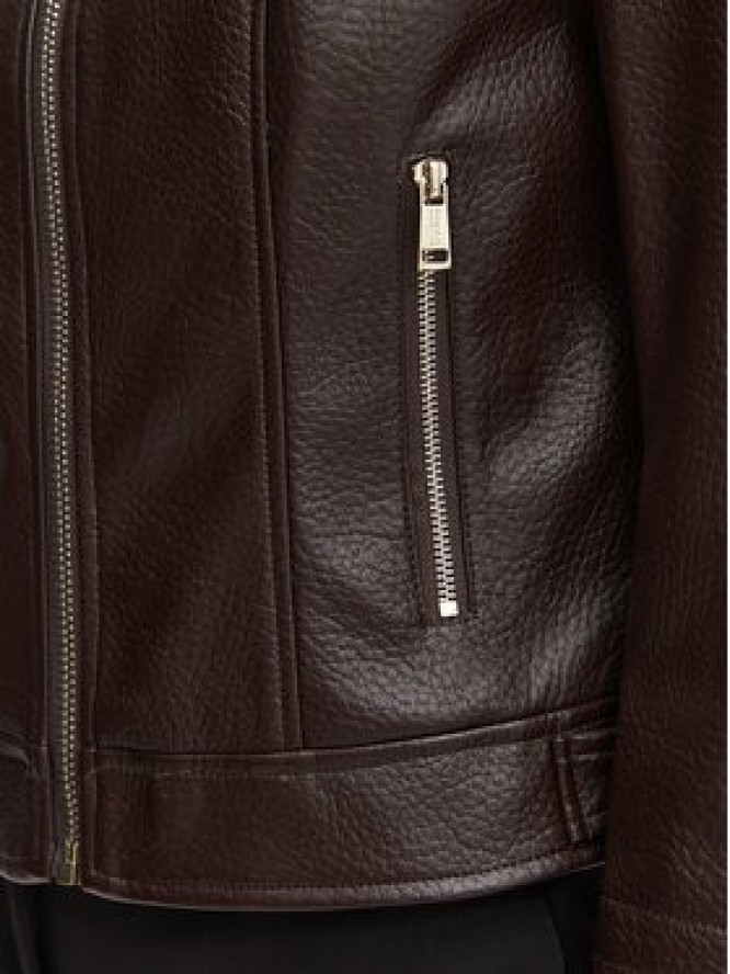 Guess Kurtka z imitacji skóry W6YL25 W2914 Brązowy ciemny Regular Fit