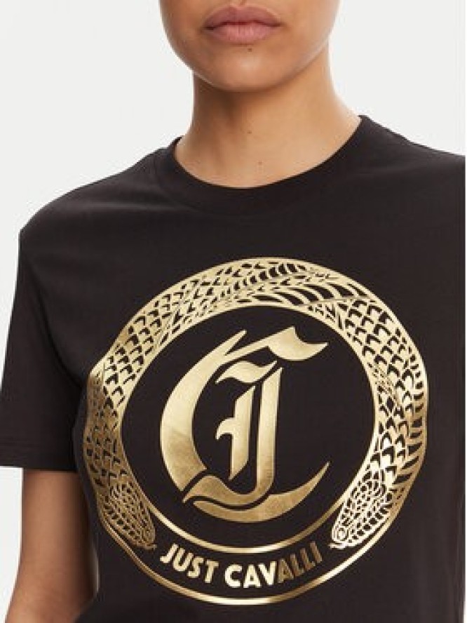Just Cavalli T-Shirt 78PAHT01 Czarny Regular Fit