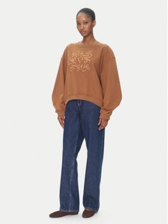 ViCOLO Bluza RD0178 Brązowy Reglan Fit