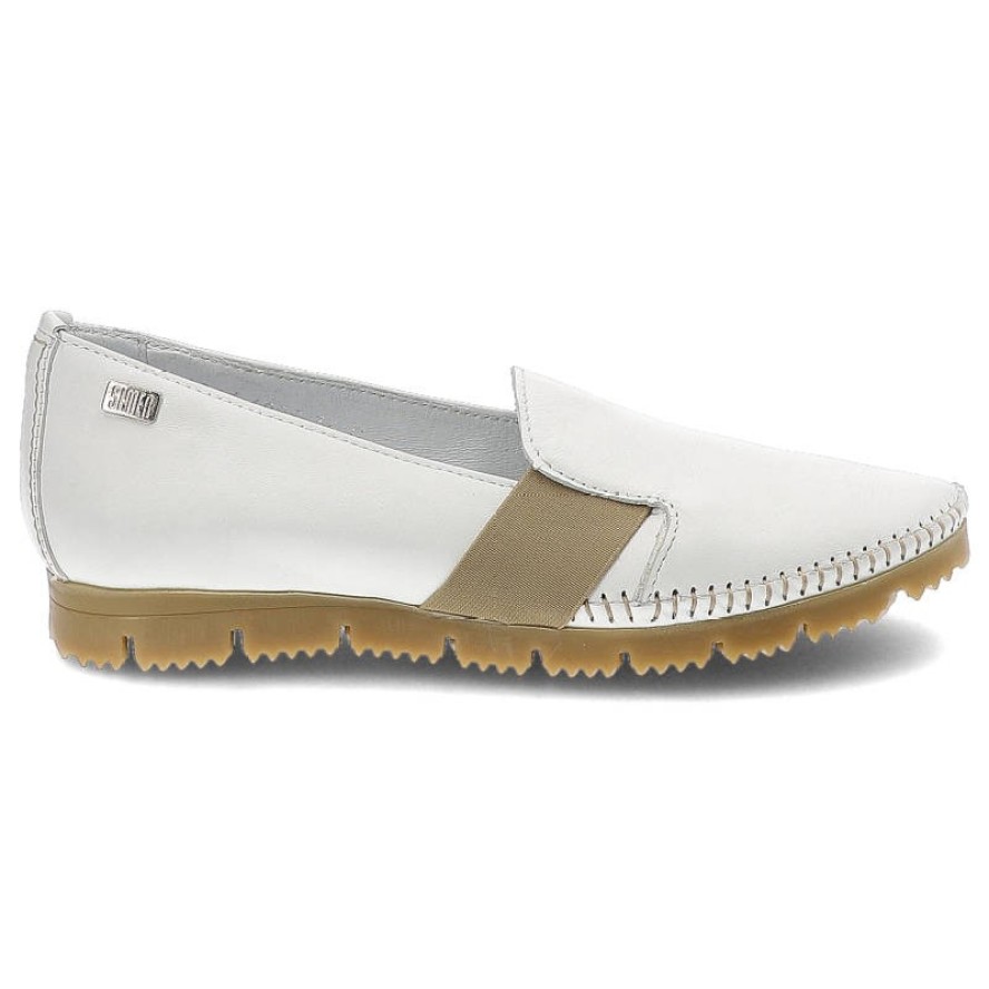 Białe Mokasyny Simen Wygodne Skórzane Buty