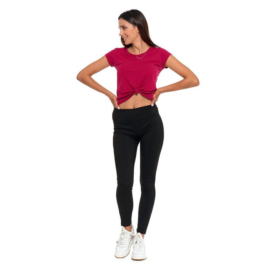 Czarne Legginsy Moraj Damskie Z Wysokim Stanem